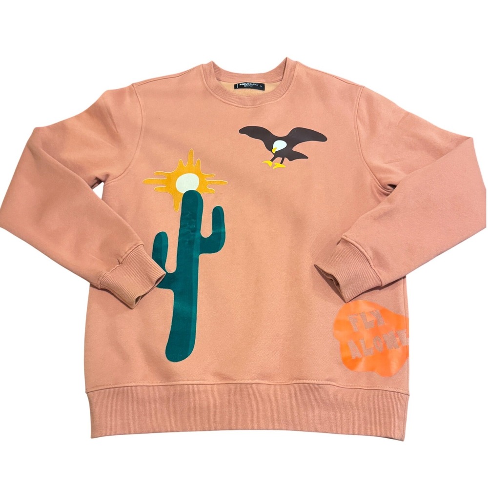 Roku Studio Stay Wild Eagle Graphic Crewneck Desert‎ Cactus Streetwear Mens L
